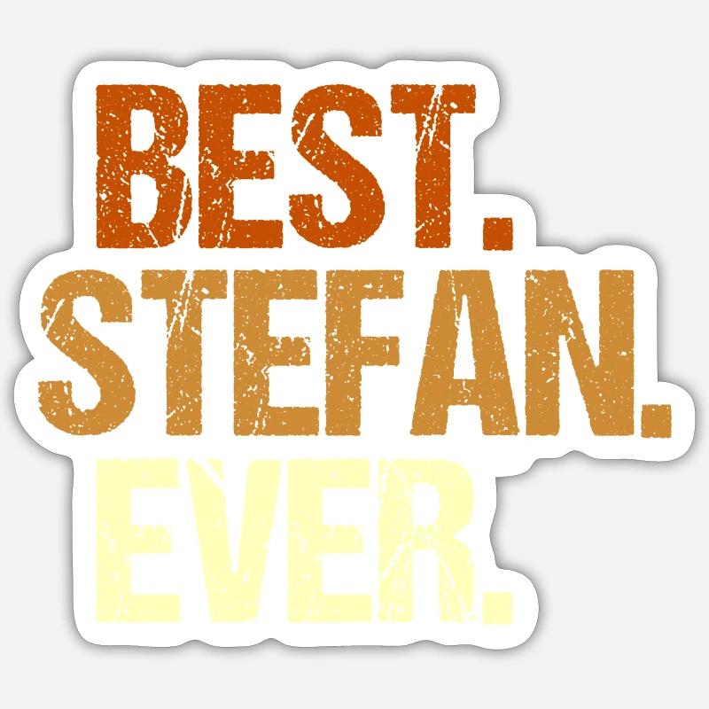 Stefan - Sticker taille S (10 x 10 cm) - blanc mat