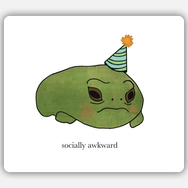sad party frog - Sticker Größe S (10 x 10 cm) - Mattweiß