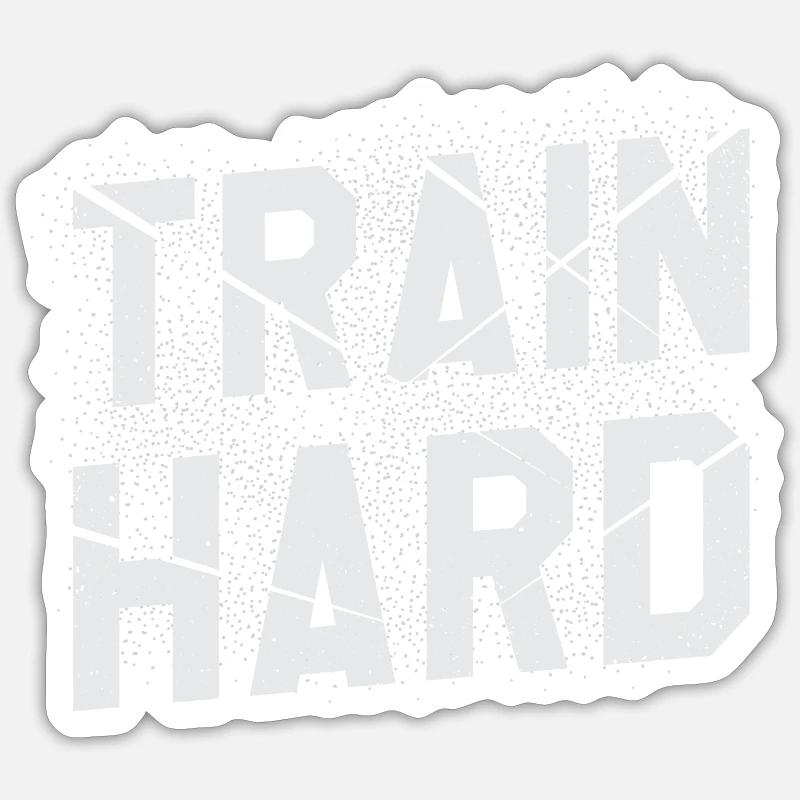 entraînez-vous dur - Sticker taille S (10 x 10 cm) - blanc mat