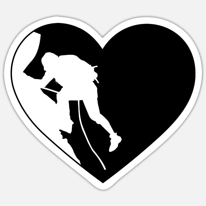 Heart 1 and Climbing - - Sticker size S (10 x 10 cm) - white matte