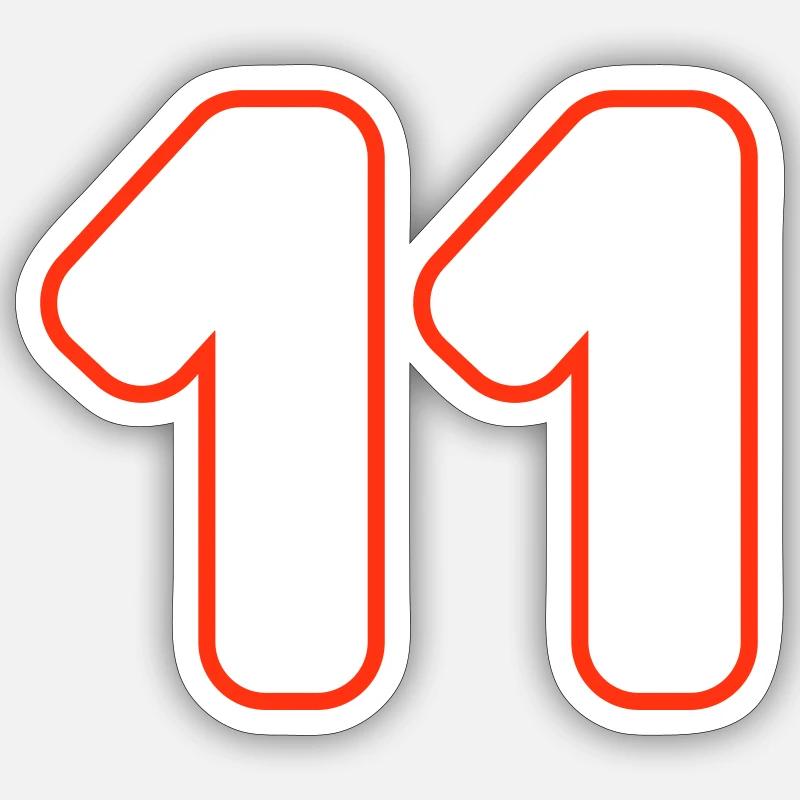 11 Symbole numérique - Sticker taille S (10 x 10 cm) - blanc mat