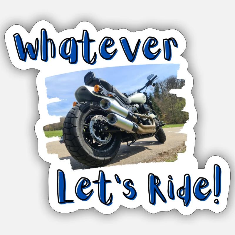 Whatever - Let's ride! - Sticker size S (10 x 10 cm) - white matte