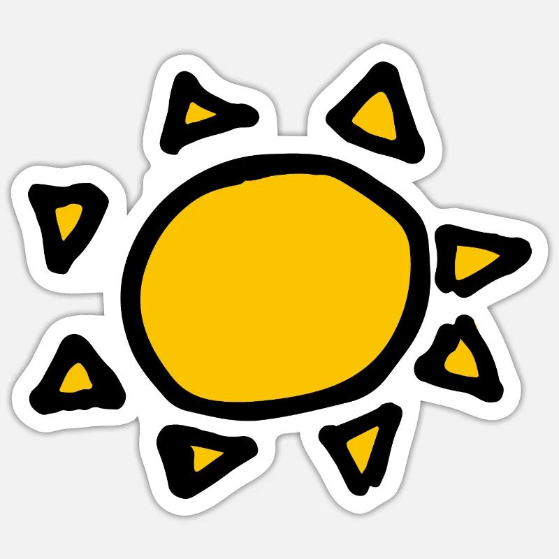 Soleil - Sticker taille S (10 x 10 cm) - blanc mat
