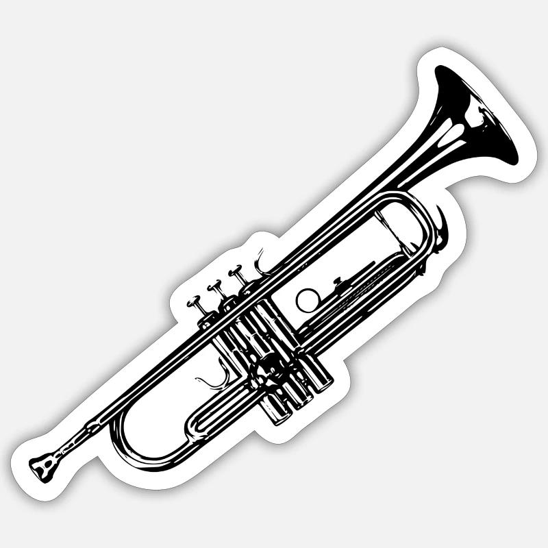 Trompete - Sticker Größe S (10 x 10 cm) - Mattweiß