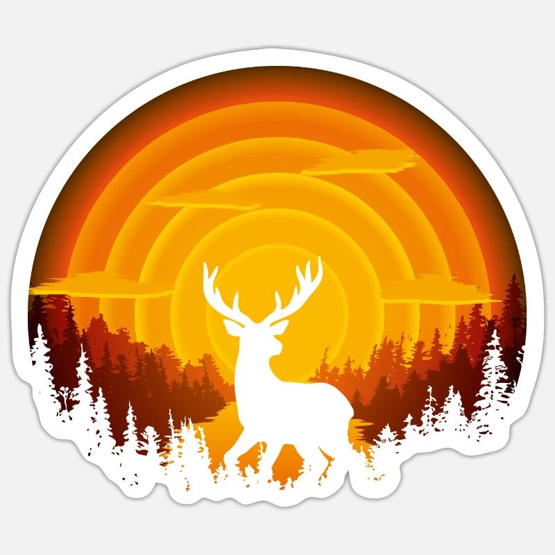 Deer Shadow - Sticker size S (10 x 10 cm) - white matte