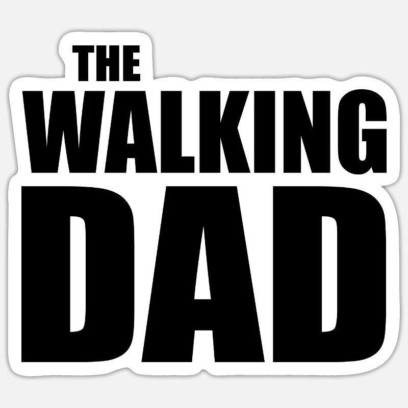 The walking dad - Sticker taille S (10 x 10 cm) - blanc mat