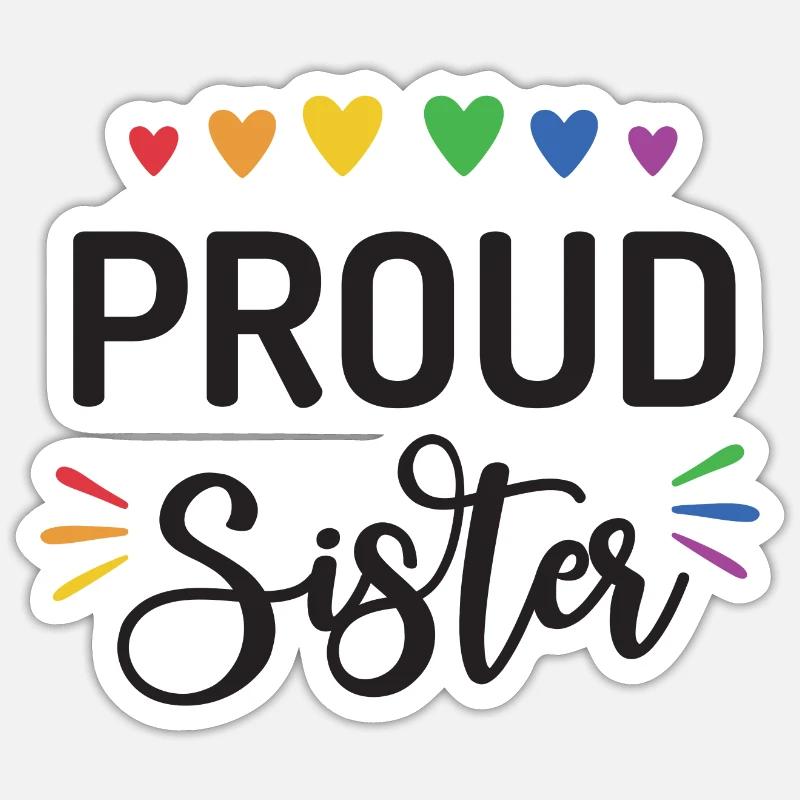 Stolze Schwester - Sticker Größe S (10 x 10 cm) - Mattweiß