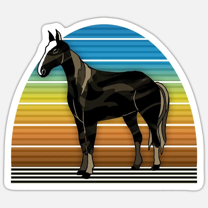 Pferd - Sticker Größe S (10 x 10 cm) - Mattweiß