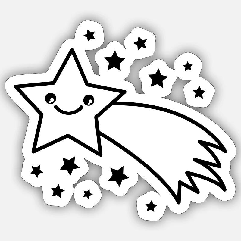 Shooting star - Sticker size S (10 x 10 cm) - white matte