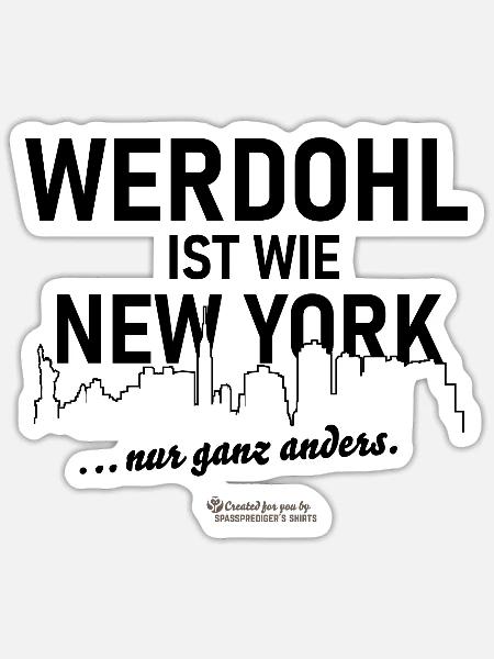 Werdohl ist wie New York - Sticker Größe S (10 x 10 cm) - Mattweiß