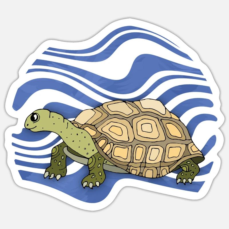 Tortoise - Sticker size S (10 x 10 cm) - white matte