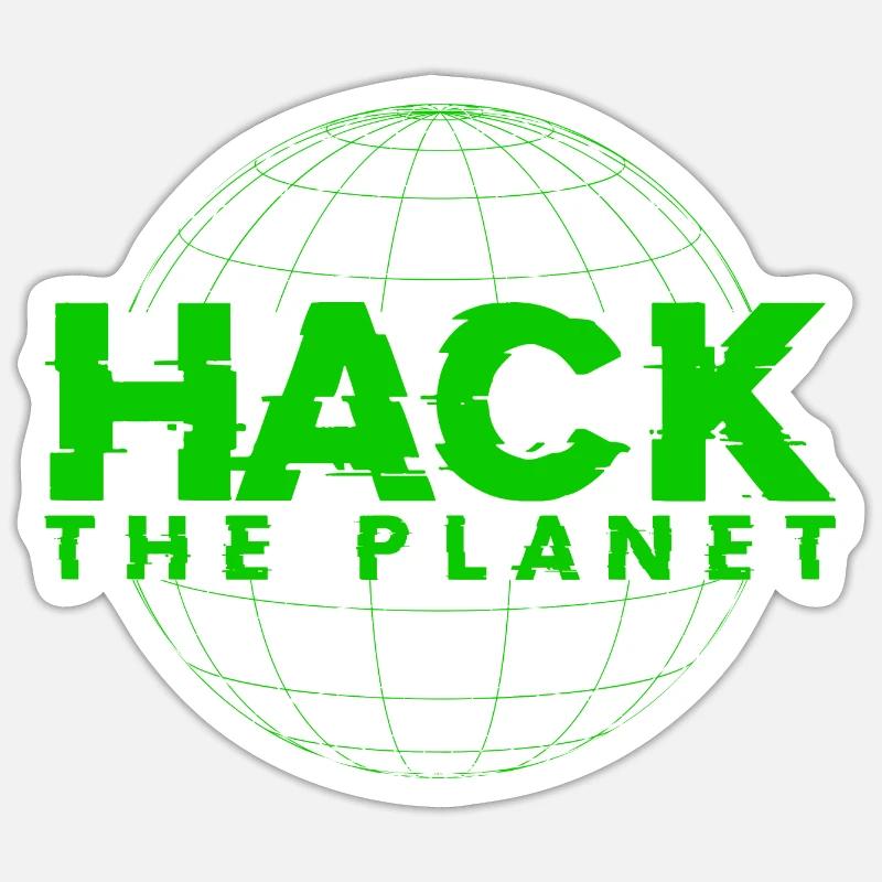 Hack the planet - Pour l’informatique et les pirates informatiques Sticker taille S (10 x 10 cm)