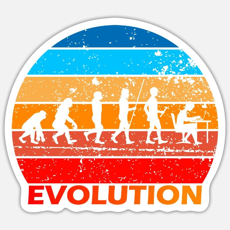 Evolution von IT EDV Informatik Computer Nerds Sticker Größe S (10 x 10 cm)