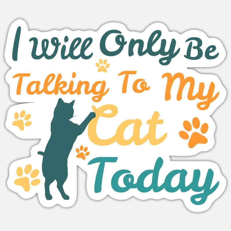 amoureux des chats - Sticker taille S (10 x 10 cm) - blanc mat