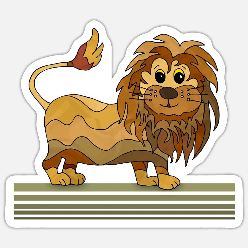Löwe - Sticker Größe S (10 x 10 cm) - Mattweiß