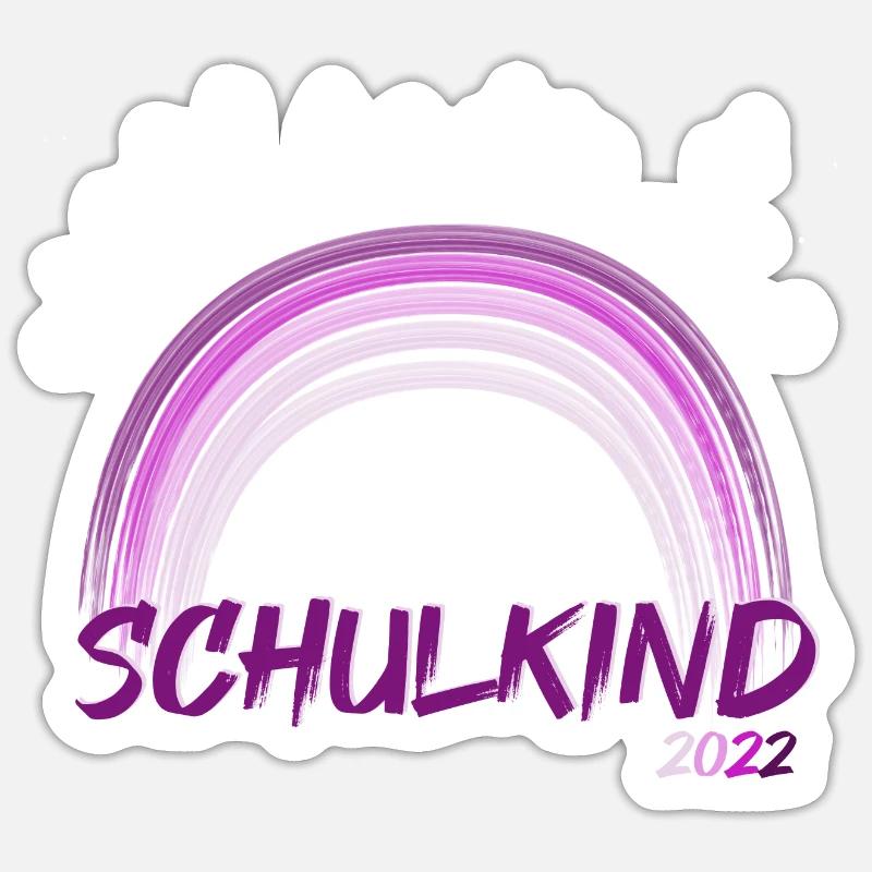Schulkind Regenbogen 2022, Einschulung Sticker Größe S (10 x 10 cm)