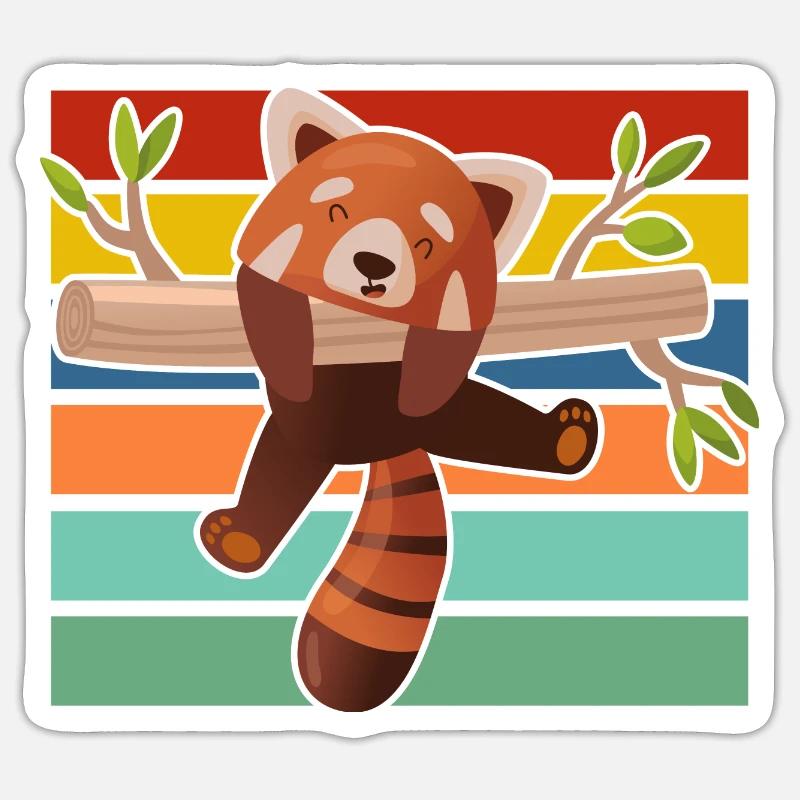 Roter Panda - Sticker Größe S (10 x 10 cm) - Mattweiß