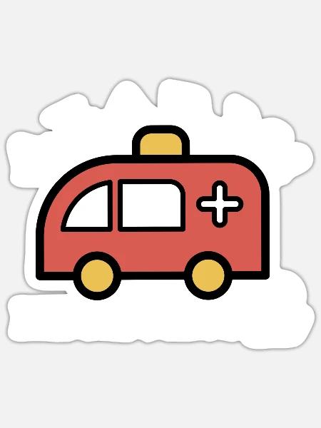 Alarm ich bin schon 2 Krankenwagen - Sticker Größe S (10 x 10 cm) - Mattweiß