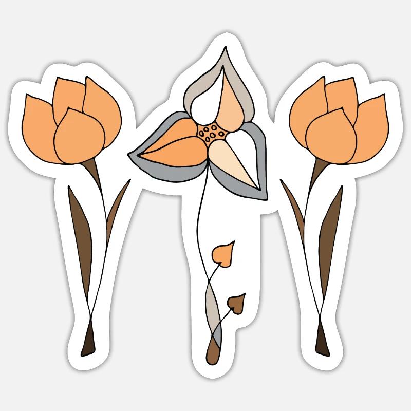 Fleur - Sticker taille S (10 x 10 cm) - blanc mat