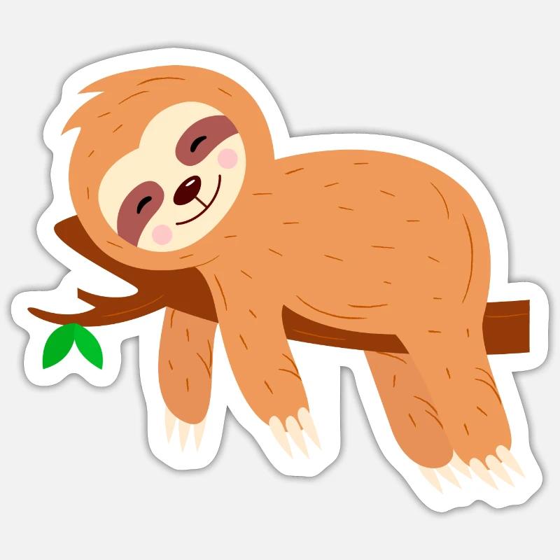 Sloth on Tree Extreme Chiller Sticker size S (10 x 10 cm)