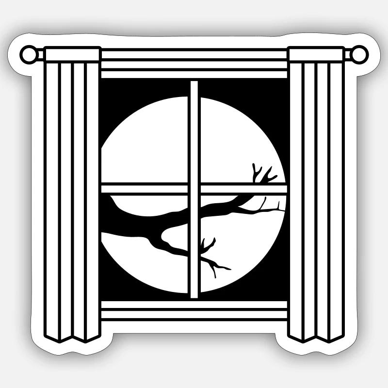 View Moon Night Tree Sticker size S (10 x 10 cm)