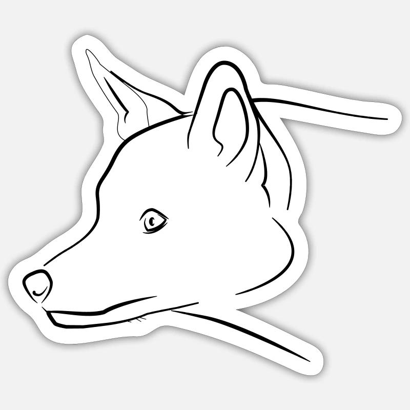 Fuchs Grafik schwarz Sticker Größe S (10 x 10 cm)