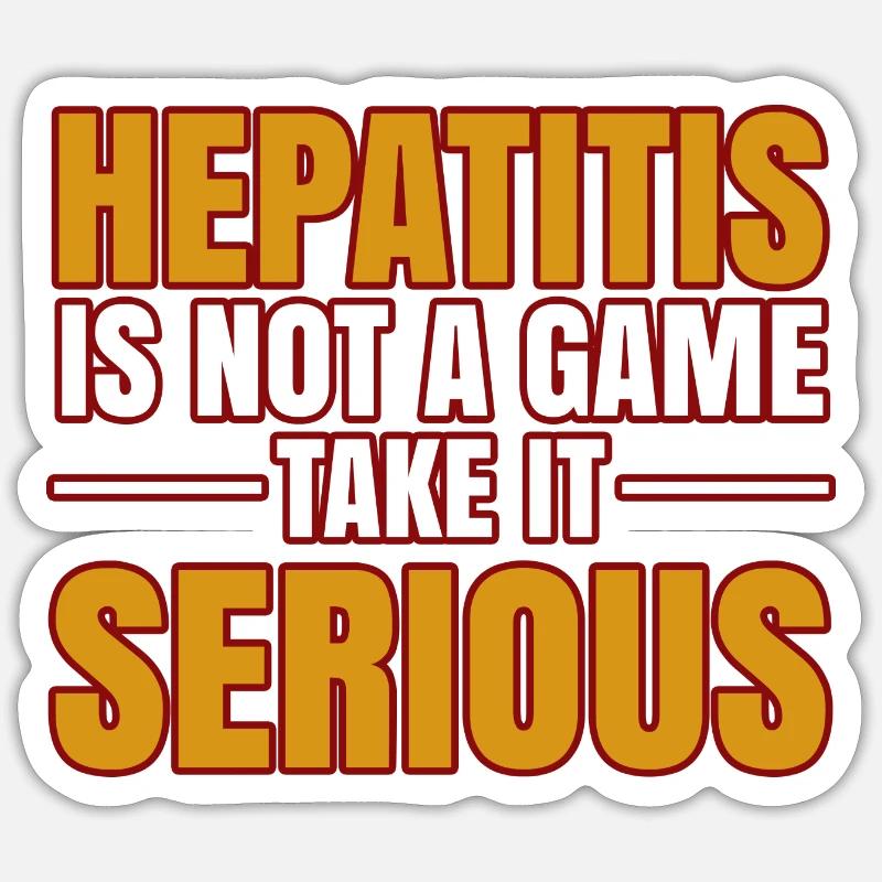 Hepatitis-Bewusstsein Krankheitsprävention - Sticker Größe S (10 x 10 cm) - Mattweiß