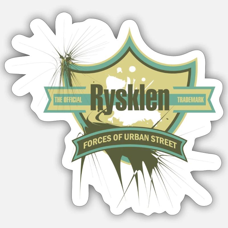 Rysklen official trademark - Sticker Größe S (10 x 10 cm) - Mattweiß