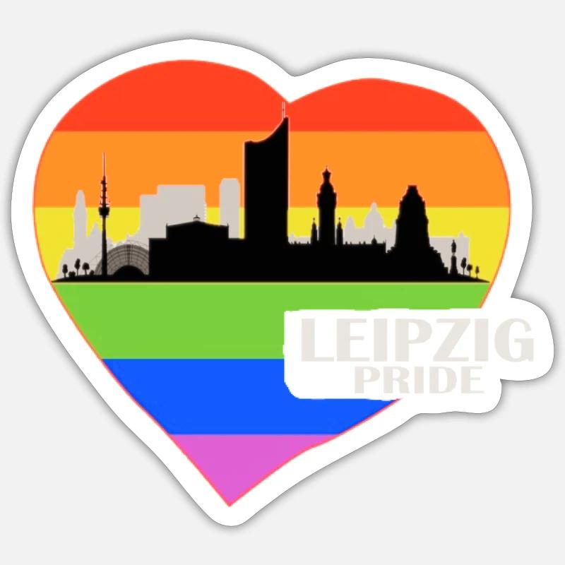 Leipzig Pride CSD - Sticker size S (10 x 10 cm) - white matte