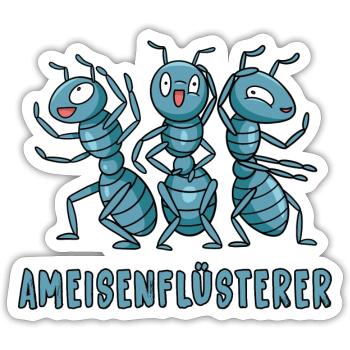 Ameisenflüsterer - Sticker Größe S (10 x 10 cm) - Mattweiß - Vorne
