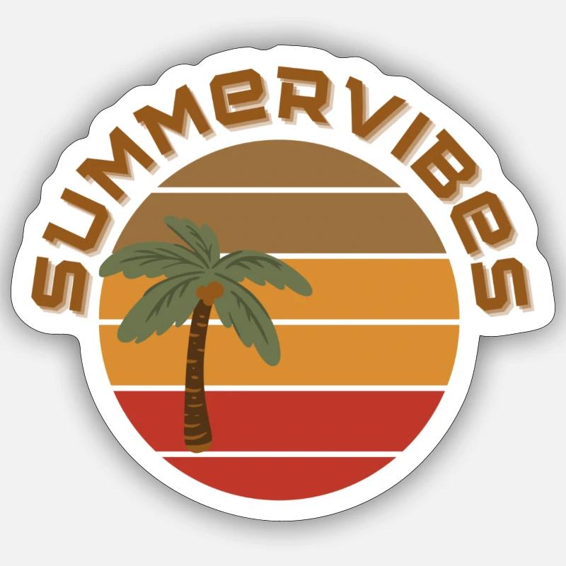 summervibes - Sticker Größe S (10 x 10 cm) - Mattweiß