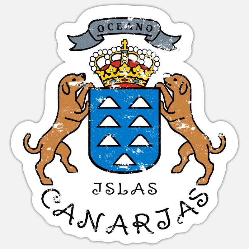 Islas Canarias Arms - Sticker size S (10 x 10 cm) - white matte