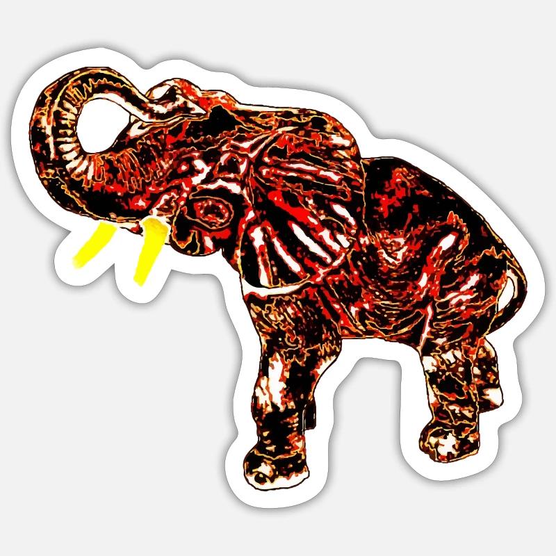Edelfant Elefant - Sticker Größe S (10 x 10 cm) - Mattweiß