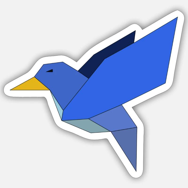 Kingfisher geometric - Sticker size S (10 x 10 cm) - white matte