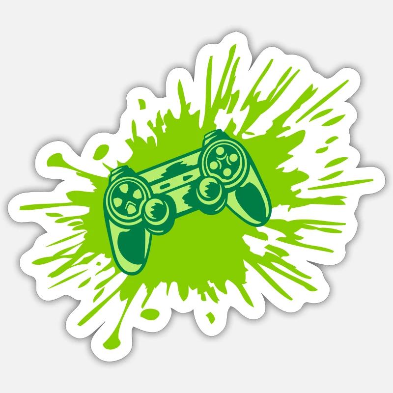 Farbklecks Konsole Retro Controller Sticker Größe S (10 x 10 cm)