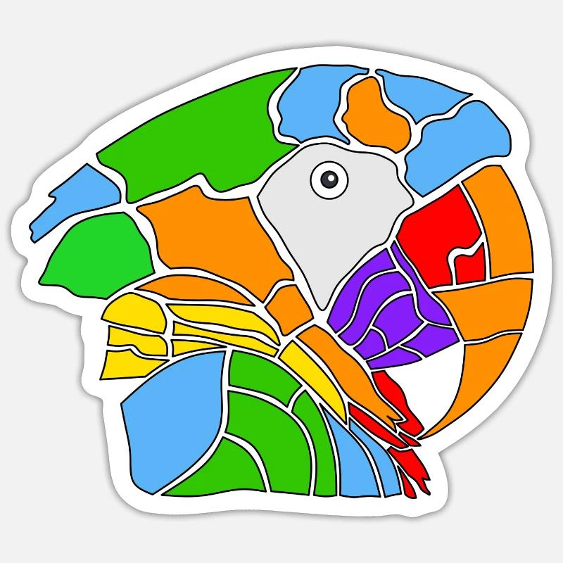 Regenbogenpapagei Sticker Größe S (10 x 10 cm)