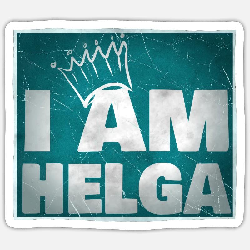 Helga - Sticker Größe S (10 x 10 cm) - Mattweiß