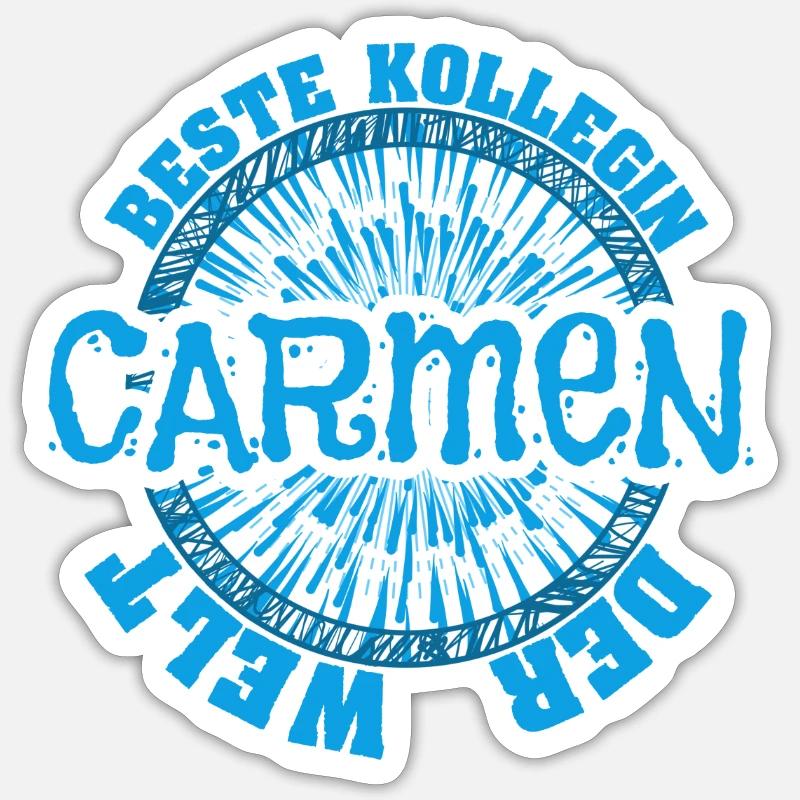 Beste Arbeitskollegin Carmen - Sticker Größe S (10 x 10 cm) - Mattweiß