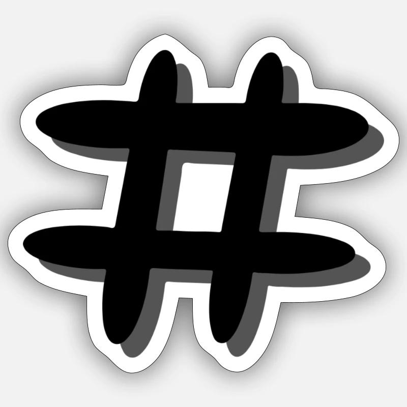 Hashtag Sticker taille S (10 x 10 cm)
