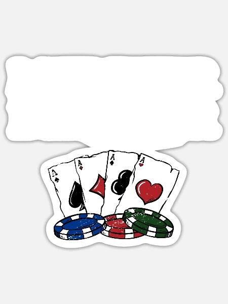 Meister Bluffer Casino Poker Gambling Poker - Sticker Größe S (10 x 10 cm) - Mattweiß