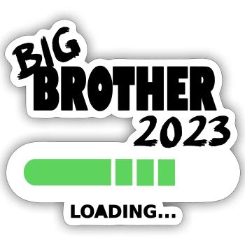 Bruder 2023 laden Baby Geburt Familien Design 1 - Sticker Größe S (10 x 10 cm) - Mattweiß - Vorne