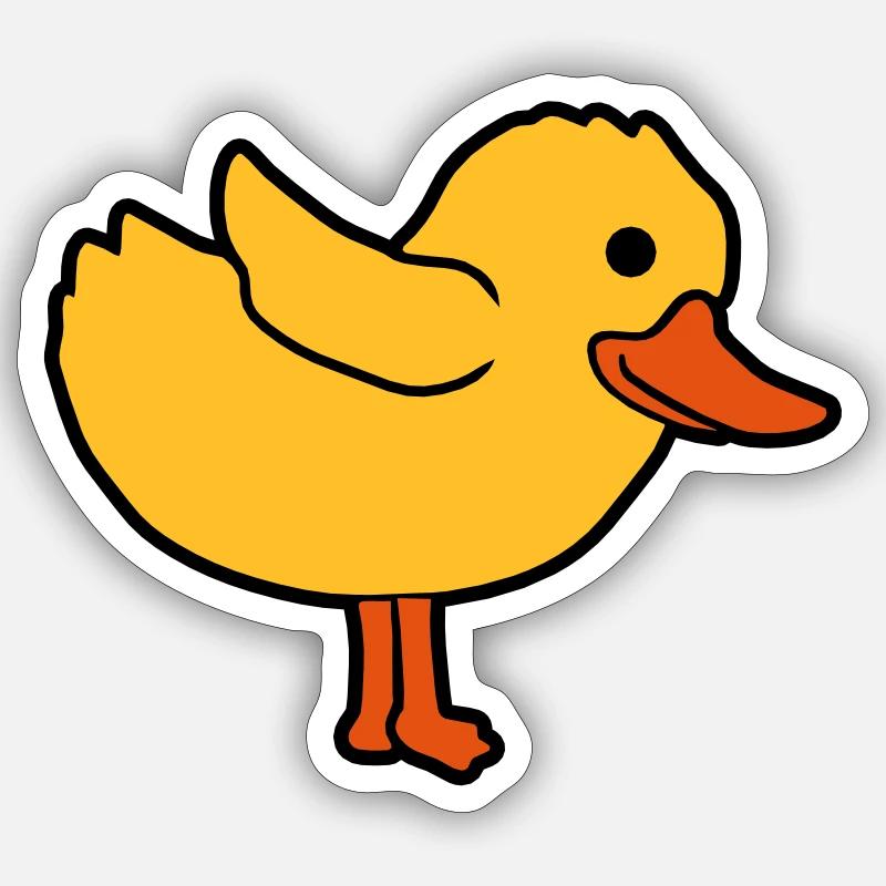 Cartoon duck cute chick - Sticker size S (10 x 10 cm) - white matte