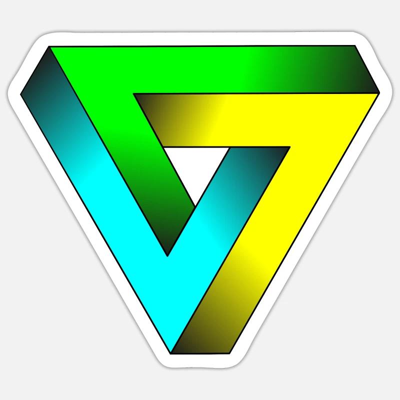 impossible triangle - Sticker Größe S (10 x 10 cm) - Mattweiß