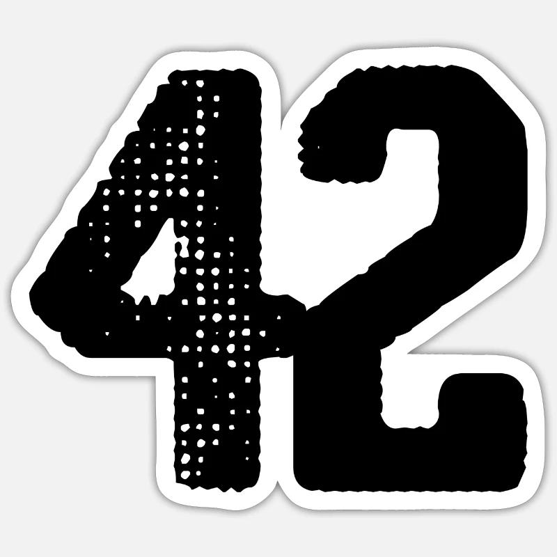 Maillot à 42 numéros - Sticker taille S (10 x 10 cm) - blanc mat