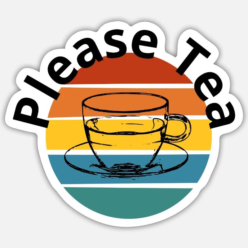 Please Tea - Sticker Größe S (10 x 10 cm) - Mattweiß