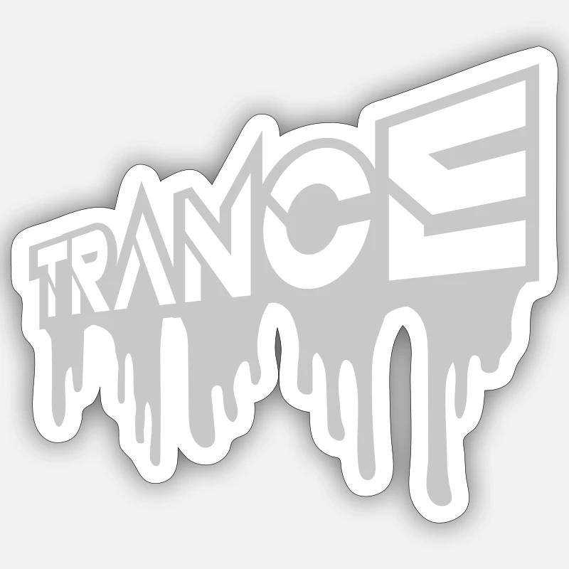 Party Design Trance Logo - Sticker taille S (10 x 10 cm) - blanc mat
