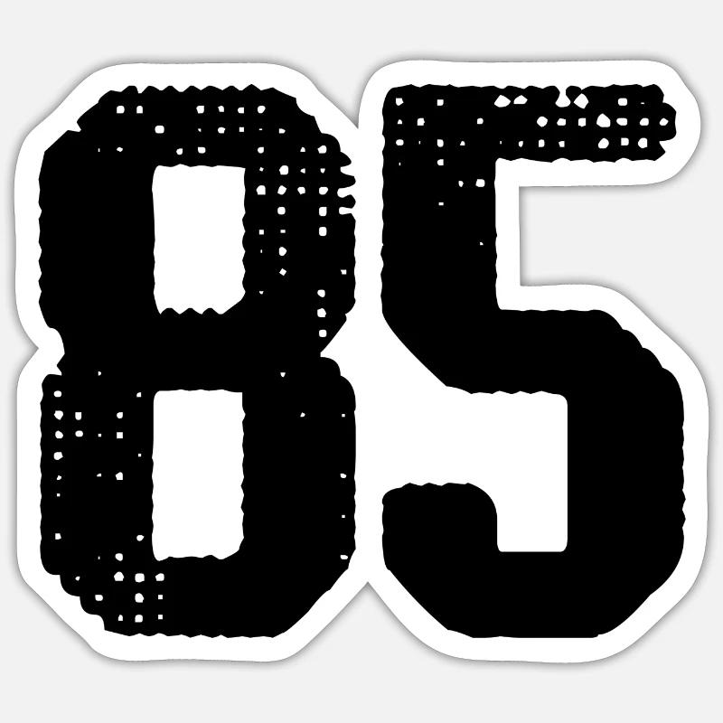 85 number jersey - Sticker size S (10 x 10 cm) - white matte