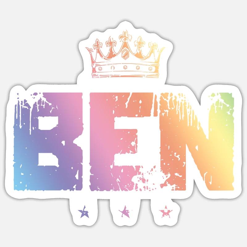 Ben - Sticker Größe S (10 x 10 cm) - Mattweiß