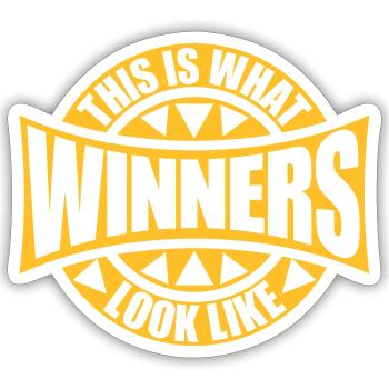 What Winners Look Like - Sticker size S (10 x 10 cm) - white matte - Front