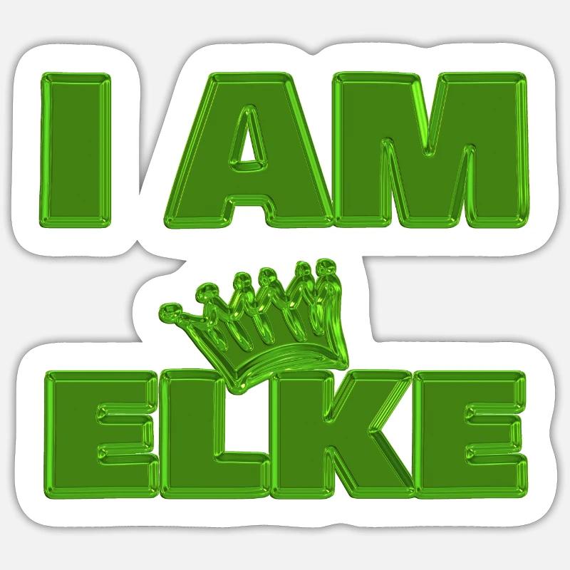 Elke - Sticker Größe S (10 x 10 cm) - Mattweiß
